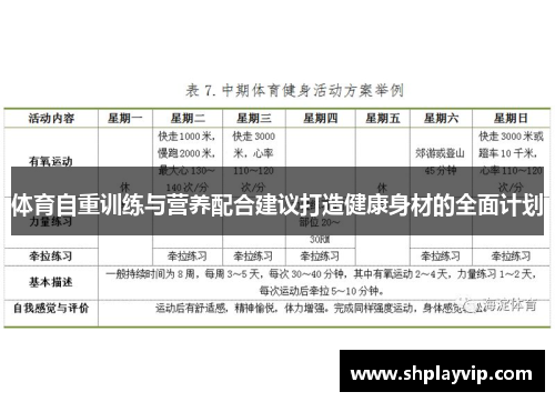 体育自重训练与营养配合建议打造健康身材的全面计划